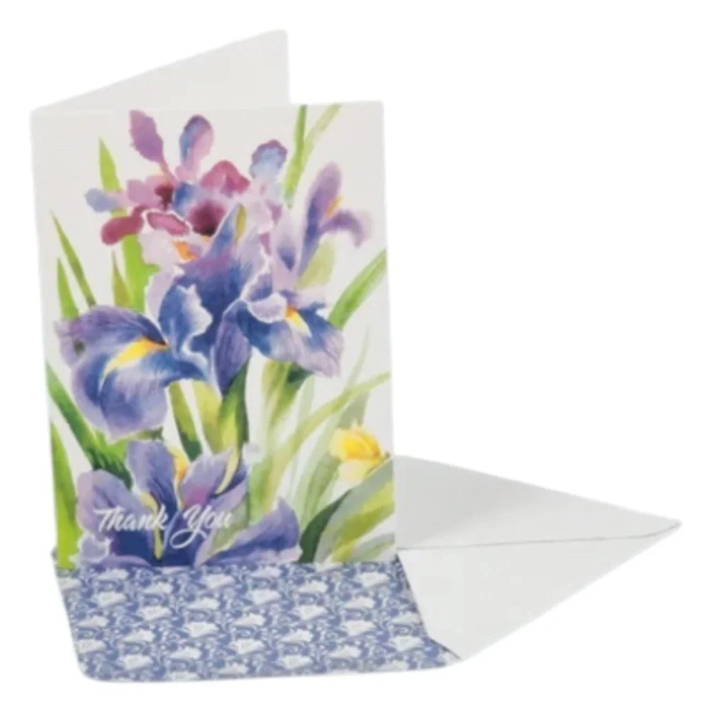 Blueink Studios Iris Beauty Floral Thank You Cards, Box Set of 16 (TN-050)